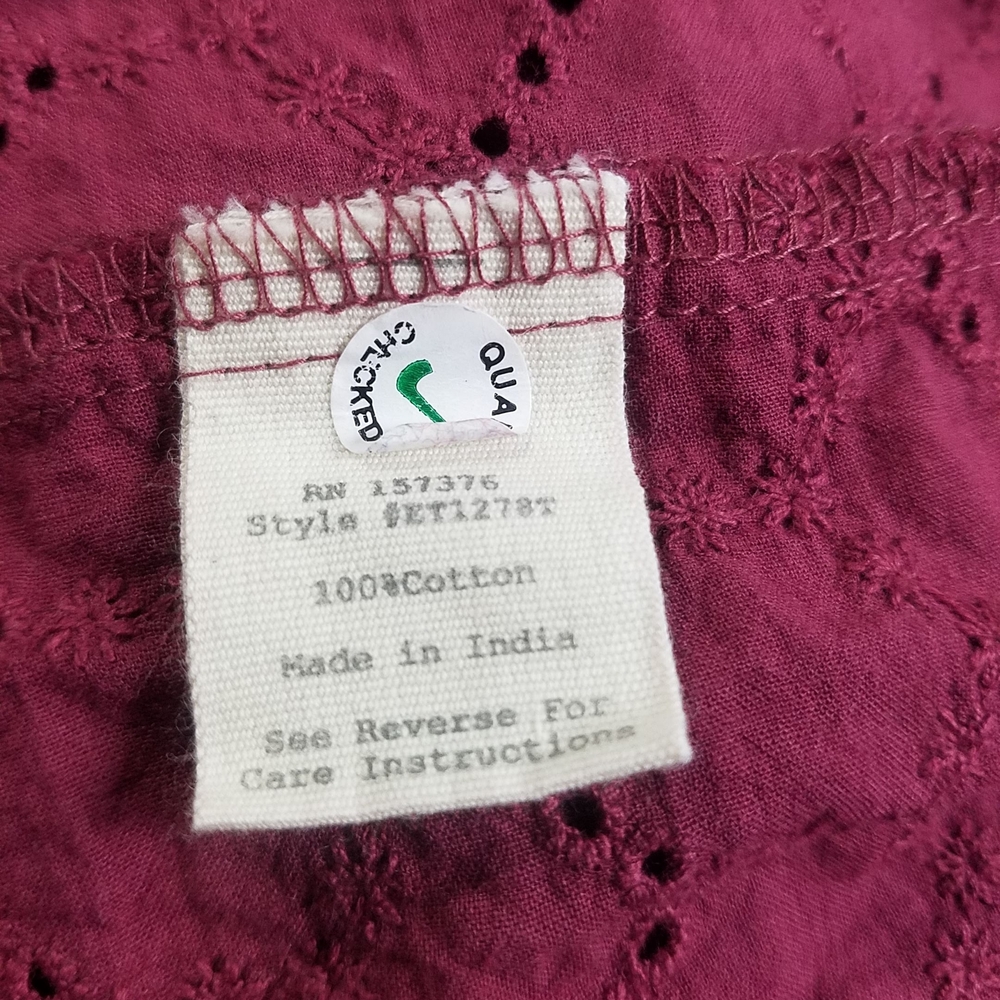 Evy's Tree The Lupita Plum High Neck Embroideredd Eyelet Top - Picture 12 of 12
